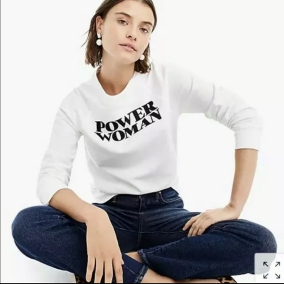 J. Crew Tops - J. Crew x Prinkshop "Power Woman" White Sweatshirt Top